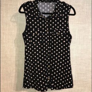 BCBG polka dot sleeveless stretchy top